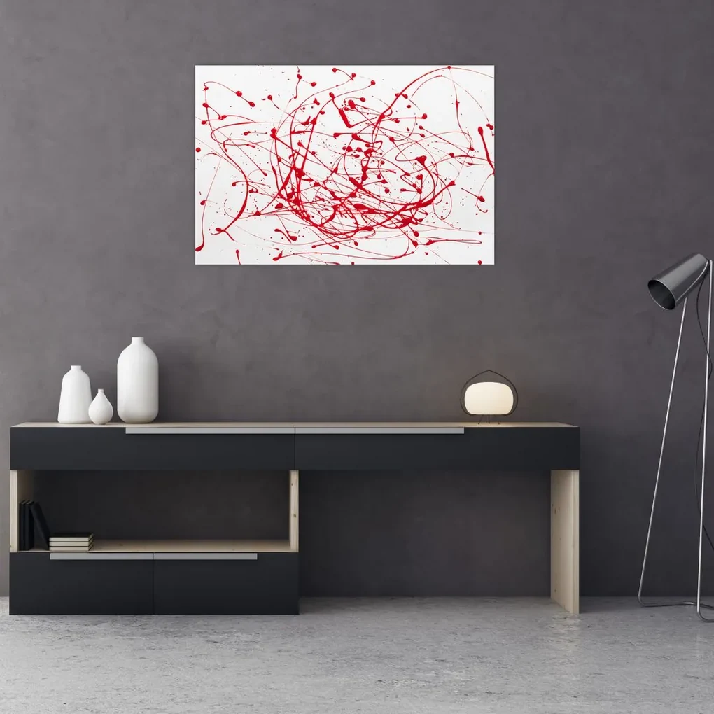 Obraz technikou Drippingu (90x60 cm)