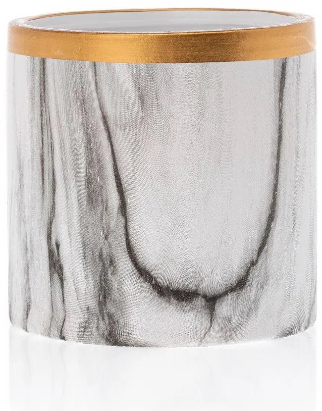 KERAMICKÝ KVETINÁČ SONA 11X11 CM BIELA/ZLATÁ