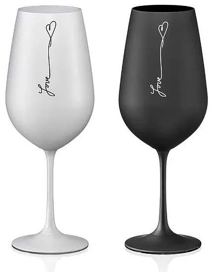 Crystalex poháre Love Black and White 550 ml 2 ks