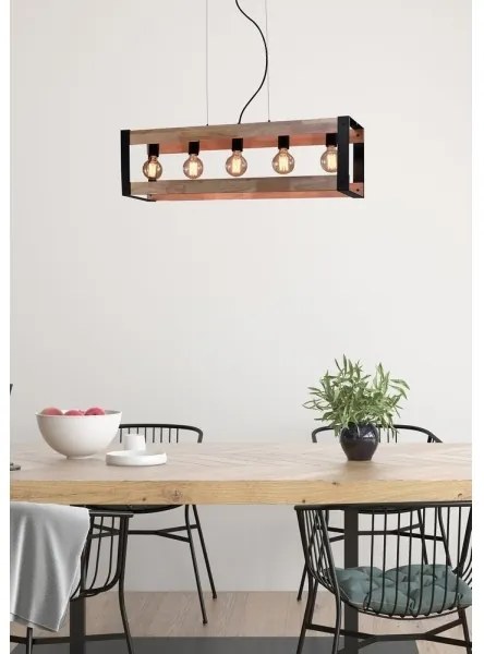 Luster na lanku VARNA 5xE27/40W/230V dub