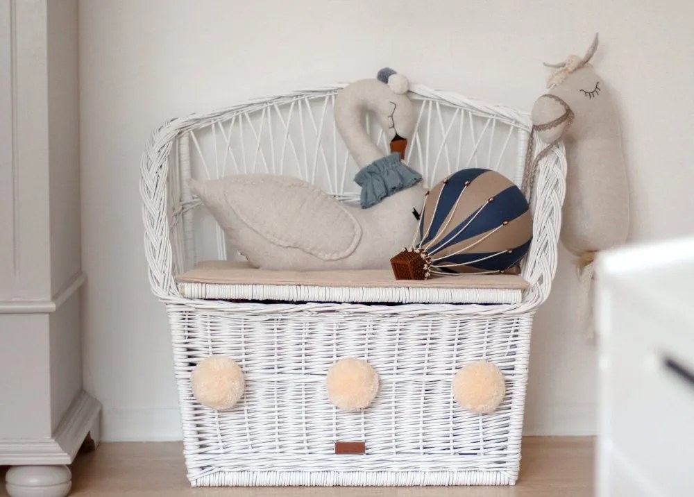 Dekoračný lietajúci balón modrá/krémová – dekorácia do detskej izby S-28cm x 16cm