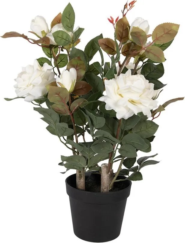 Dekoračná kvetina ruže s bielymi kvetmi Rose white - 20*20*55 cm