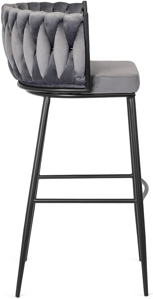 PROXIMA.store - Luxusná barová stolička FLORES FARBA: modrá, FARBA NÔH: čierna