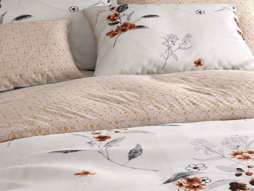 Obojstranné obliečky DUO SENSE SOFIRA krémové + obliečka na vankúšik 40x50 cm ZDARMA Rozmer obliečky: 70 x 90 cm | 140 x 200 cm