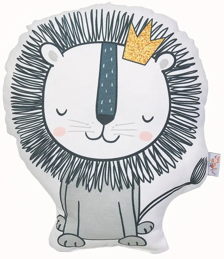 Detský vankúšik s prímesou bavlny Mike &amp; Co. NEW YORK Pillow Toy Lion, 33 x 28 cm