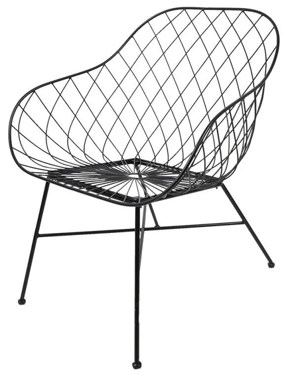 Černá kovová jedálenská stolička / křeslo Ammy - 66*64*80 cm