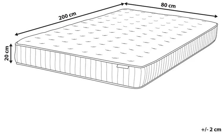 Taštičkový matrac 80x200 cm DARAM (stredne tvrdý). Vlastná spoľahlivá doprava až k Vám domov. 1022787