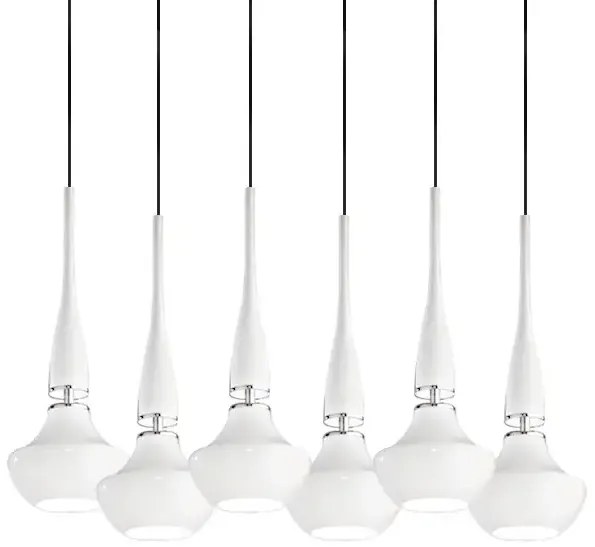 Industriálny luster Tasos 6 biele