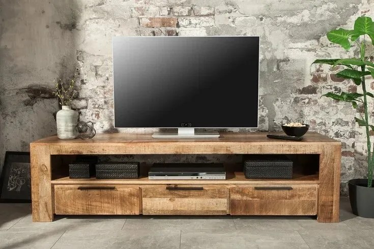 Moderný stolík pod TV z masívu Iron Craft Mango 170cm