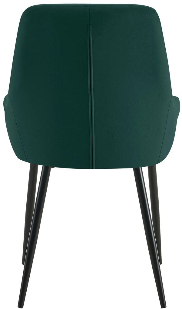 Jedálenská stolička Elmira - zamat, čierny rám - Zelená