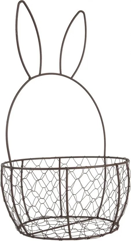 2ks hnedý kovový košík s králičím uškami Rabbi - Ø 33*55 / Ø 27*45 cm