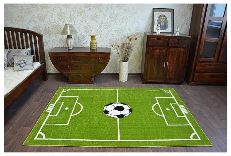 Detský kusový koberec Futbalové ihrisko zelený 280x370cm