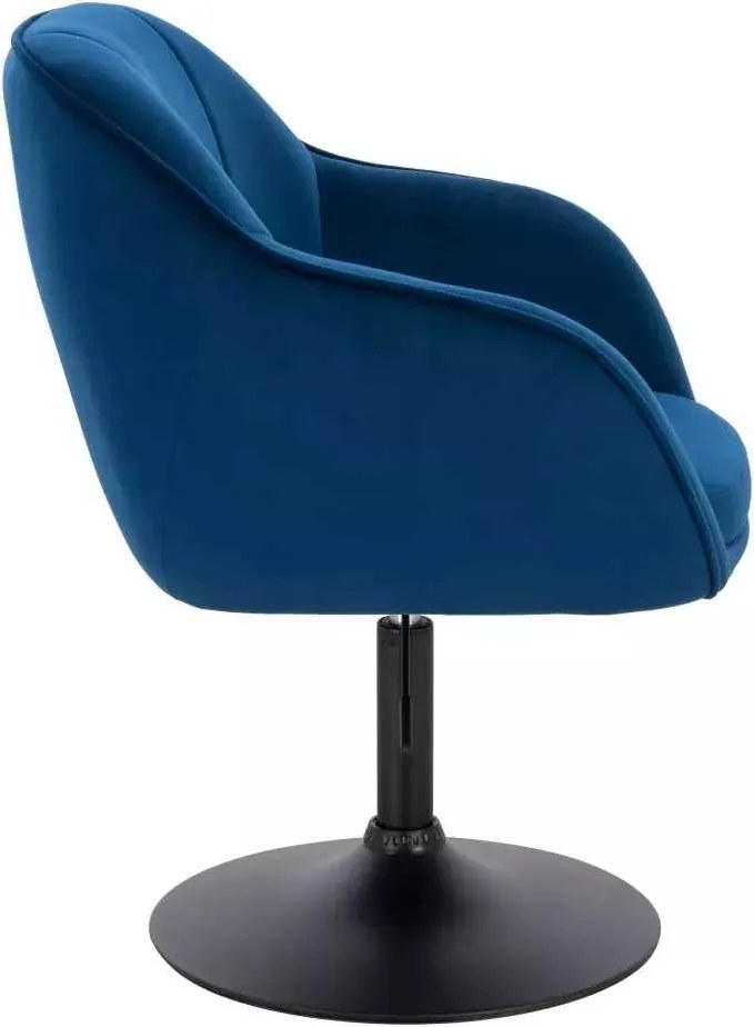 LuxuryForm DESIGN Stolička AVOLA VELUR na čiernom tanieri - modrá