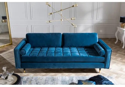 Sedacia súprava 39844 220cm Cozy - Zamat Modrá  - Komfort-nábytok