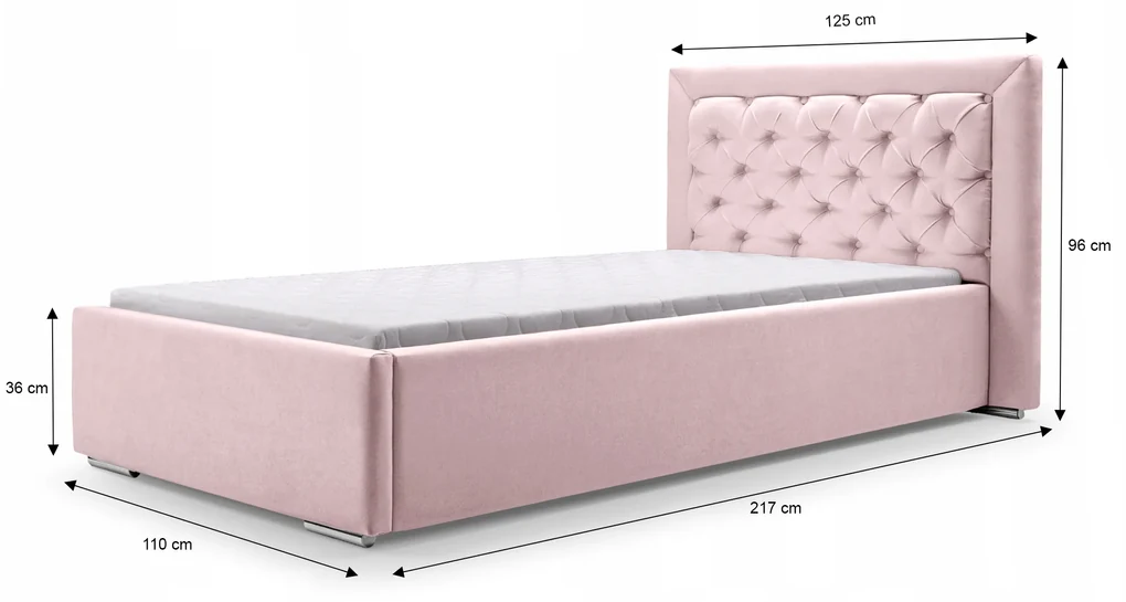 Čalúnená posteľ Valerie 90x200 Farba: Sivá