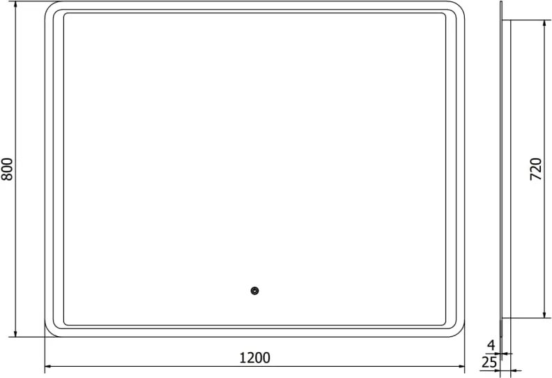 Mexen Zusa osvetlené zrkadlo do kúpeľne 120 x 80 cm, LED 6000K, protihmla - 9808-120-080-611-00