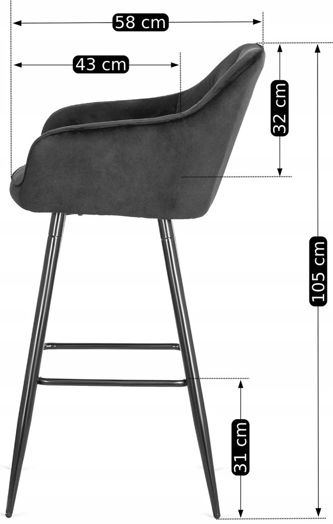 PROXIMA.store - Čalúnené barové kreslo SALEM FARBA: béžová