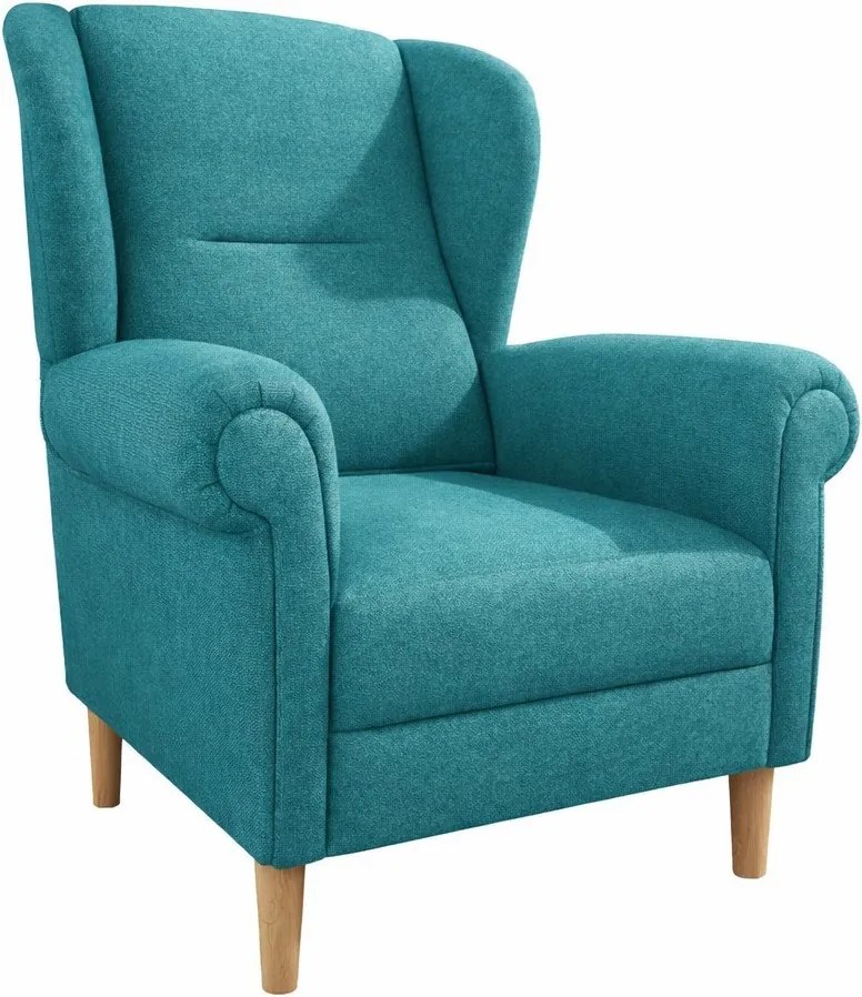 Tyrkysovomodré kreslo ušiak Swan – Ropez