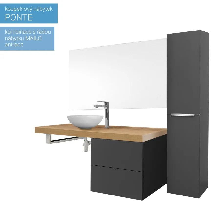 Mereo Ponte, kúpeľňová skrinka 61 cm, Multidecor, Šedá diamant, MER-CN290SSEDD