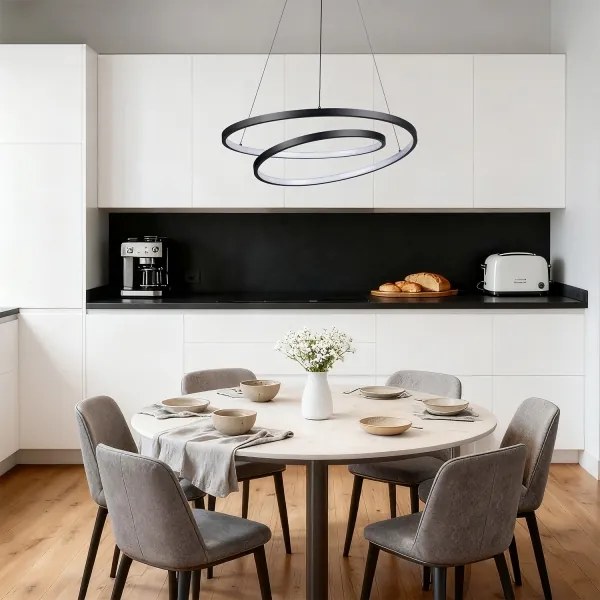 Brilagi-LED Stmievateľný závesný luster na lanku TWISTER LED/48W/230V pr. 50 cm čierna +DO