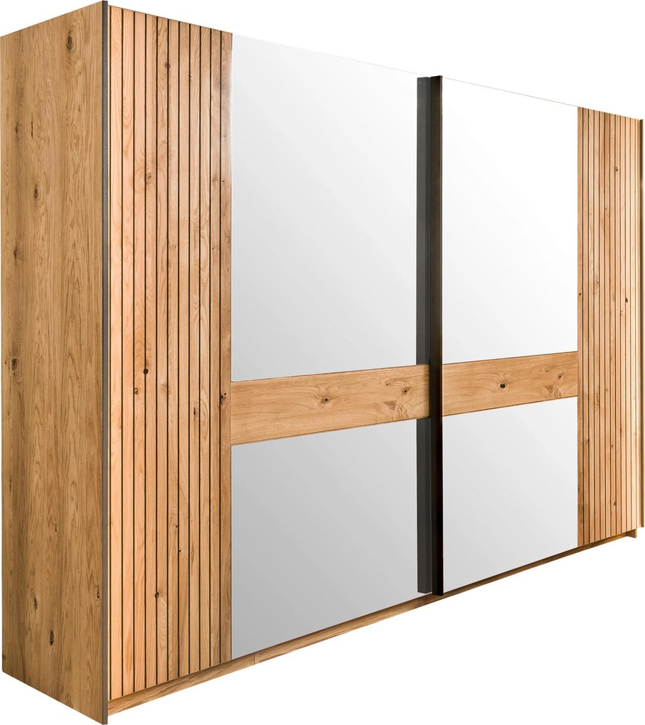 XXXLutz SKRIŇA SO ZRKADLOM, dub, farba duba, 296/214/61 cm Linea Natura - Skrine - 000891002602
