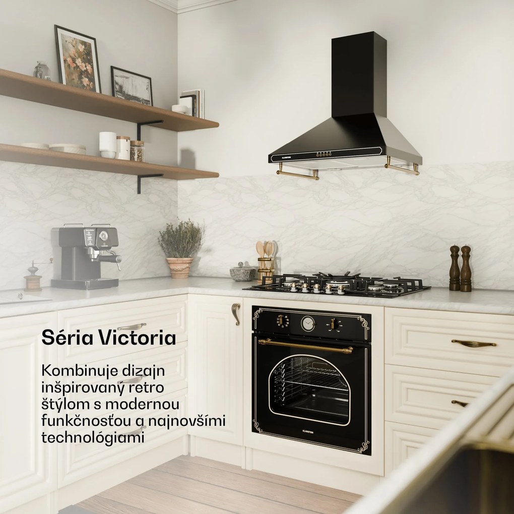 Klarstein Victoria 5, plynová varná doska, 5 Sabaf horákov, sklokeramika, retro vzhľad