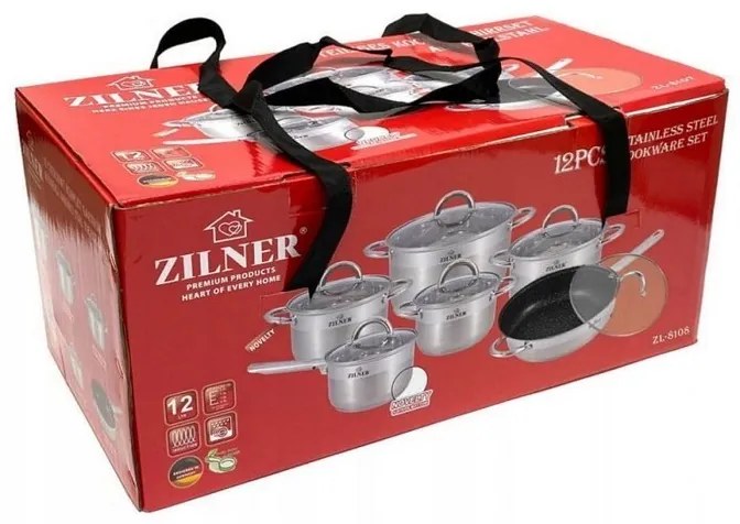 Zilner ZL-8107 Sada hrncov nerez indukcia 12 ks