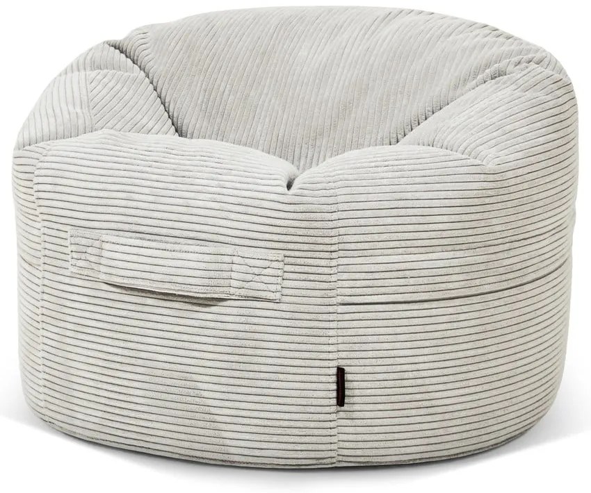 Krémový menčestrový detský sedací vak Roll 80 – SLOWDOWN