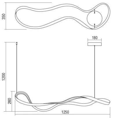 Redo 01-1531 - LED luster na lanku NUBO LED/43W/230V biely