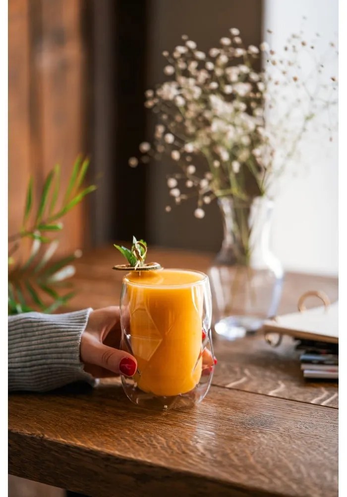 Súprava 2 dvojstenných pohárov na latté Vialli Design Geo, 250 ml