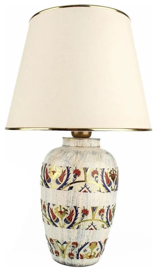 Stolná lampa RAMZES 1xE27/40W/230V krémová/zlatá