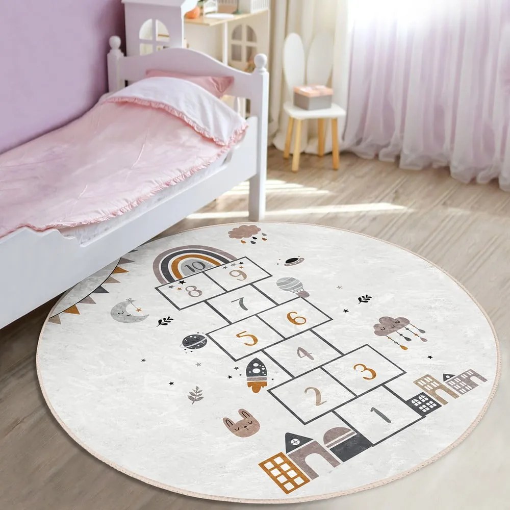 Krémovobiely detský koberec ø 120 cm Comfort – Mila Home