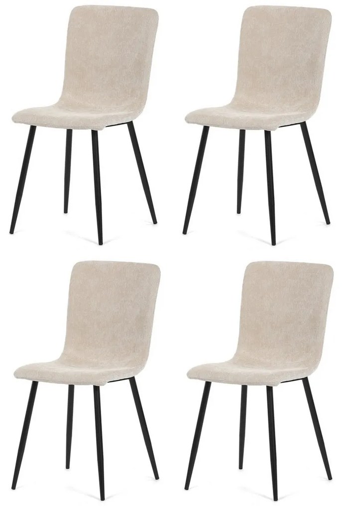 Súprava jedálenských polstrovaných stoličiek 4 ks, béžová, 42 x 88 x 52 cm