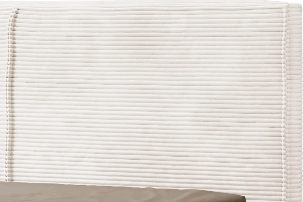 Posteľ Inez 180x200 cm, smotanovo biela štruktúrovaná látka