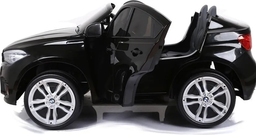 LEAN CARS Elektrické autíčko BMW X6M pre deti čierne lakované LED MP3