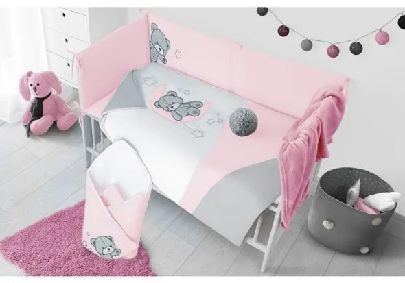 BELISIMA 3-dielne posteľné obliečky Belisima Teddy Bear 100/135 ružové