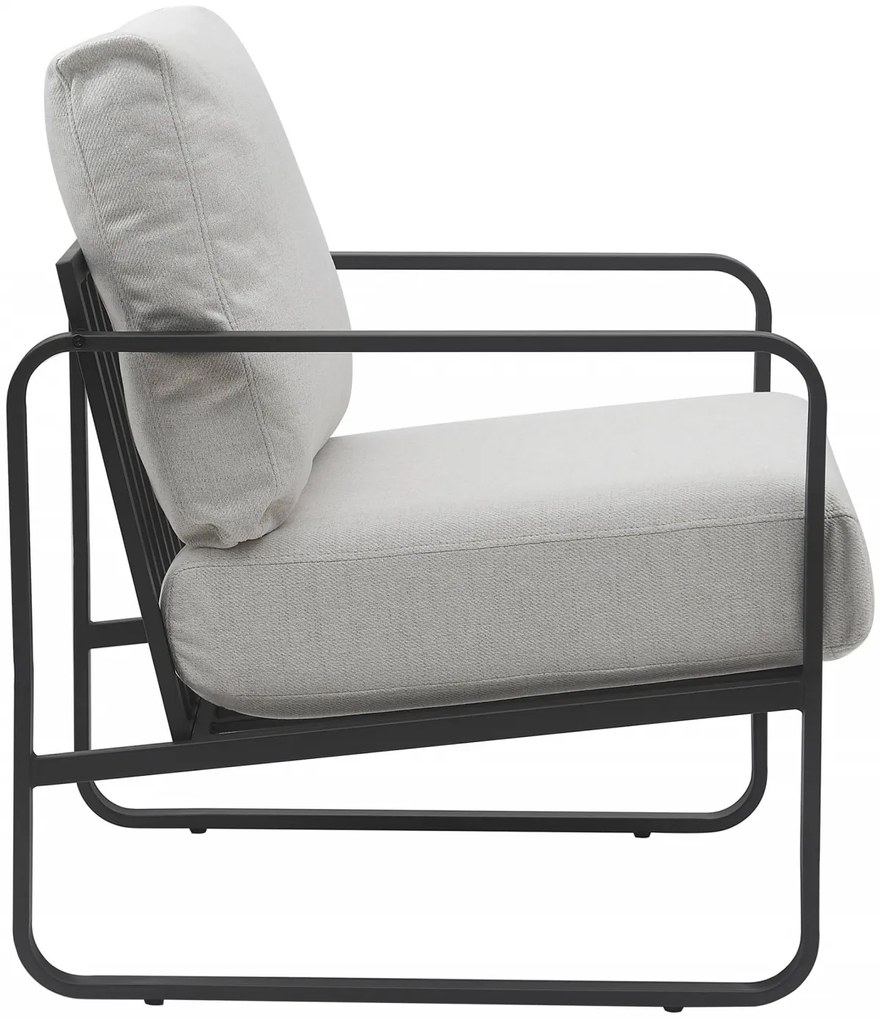 Design-Shop Kreslo Manea - látka / kov - Krémová