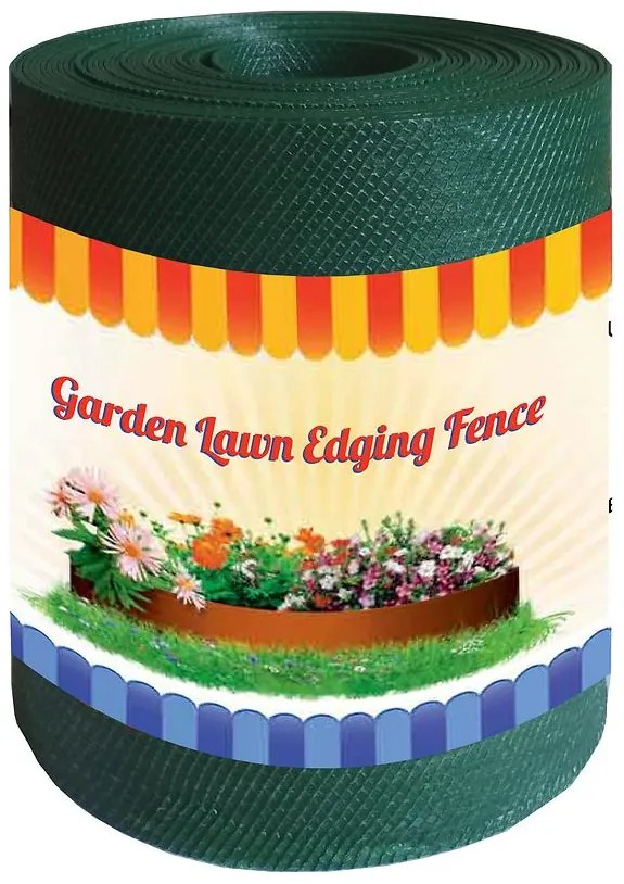 Záhradný obrúbnik 15cm x 9m zelený