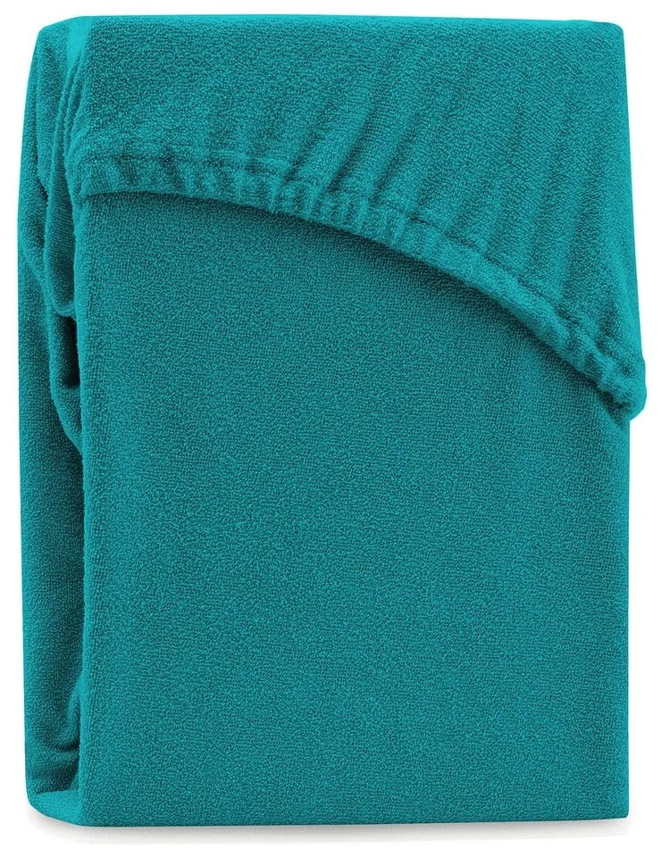 Tmavozelená/modrá napínacia froté plachta 140x200 cm Ruby – Restilo