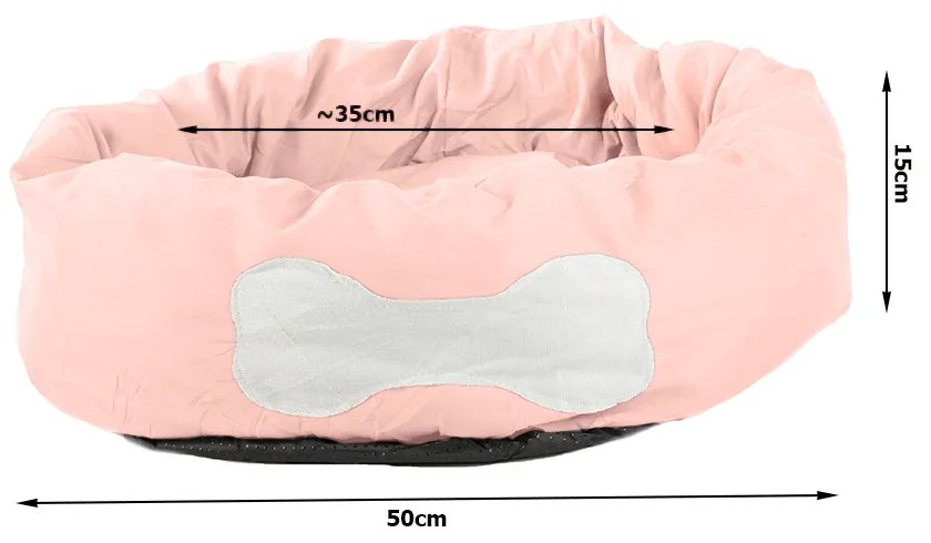 Plyšový pelech pre psa/mačku BONENEST 50 cm, ružový