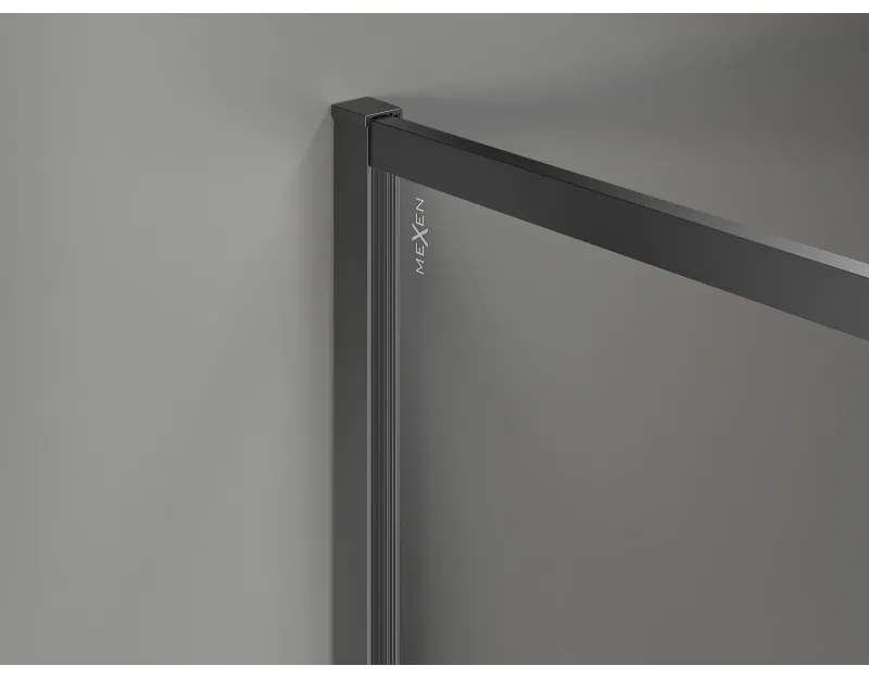 Mexen Kioto-XF, sprchová zástena s rámom 130 x 202 cm, 10mm číre sklo, grafitový profil, 800-130-104-95-00-X
