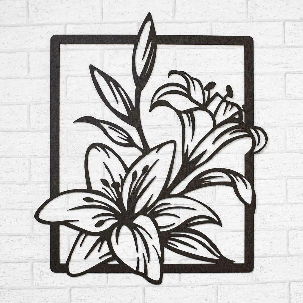 DUBLEZ | Drevený obraz - Ľalie v ráme