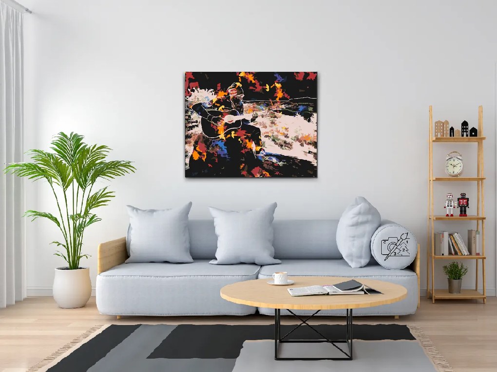 Gario Maľovanie podľa čísel Gitarista Rozmery: 100 x 80 cm, Rámovanie: S vnútorným rámom