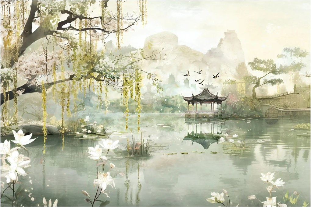 Obraz - Čínske jazero (90x60 cm)