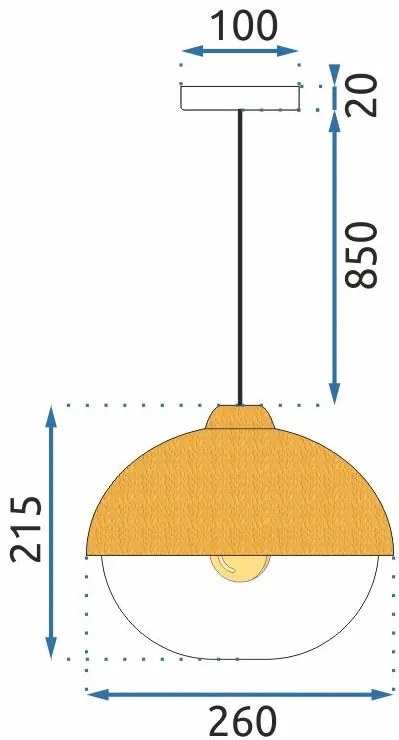 Toolight - Stropné svietidlo E27 60W APP951-1CP, hnedá-biela, OSW-06685