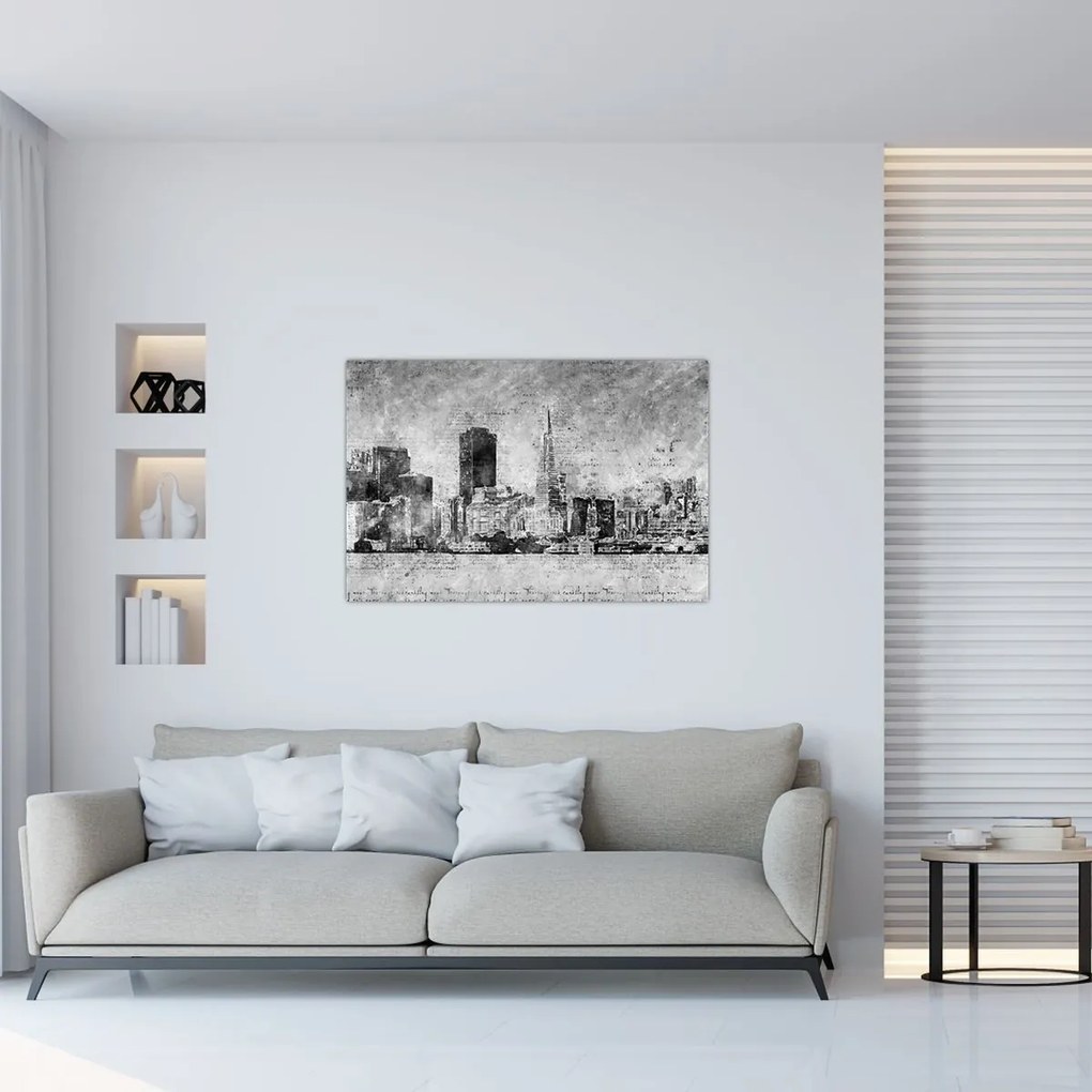 Obraz - Coffee art city (90x60 cm)