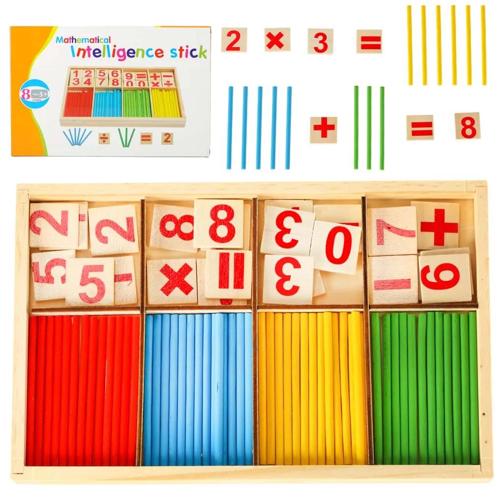 KIK Počítacie tyčinky abakus + čísla montessori vzdelávacia sada