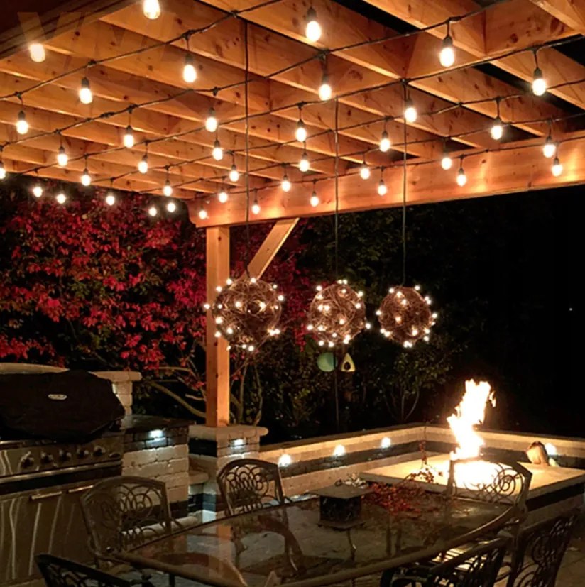 ZÁHRADNÁ SVETELNÁ REŤAZ 10m 10xE27 Sada s LED žiarovkami IP44