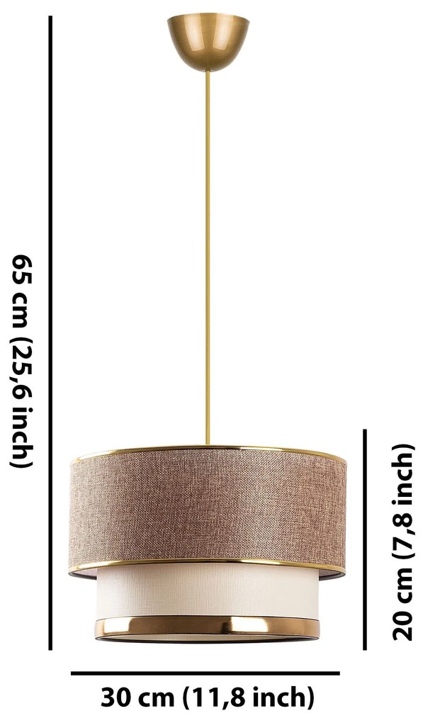 Závesný luster Cake béžový/zlatý