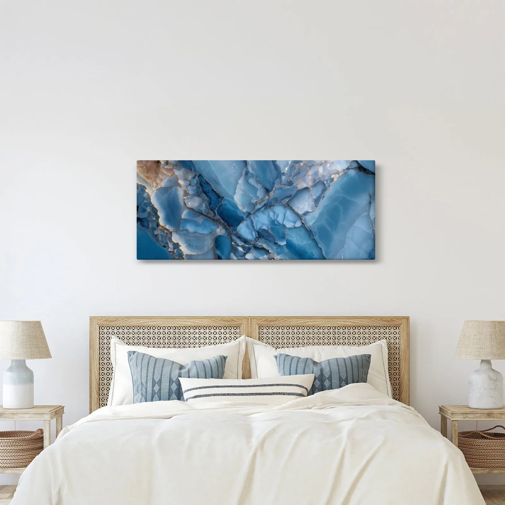 Obraz - Modrý členitý mramor (120x50 cm)